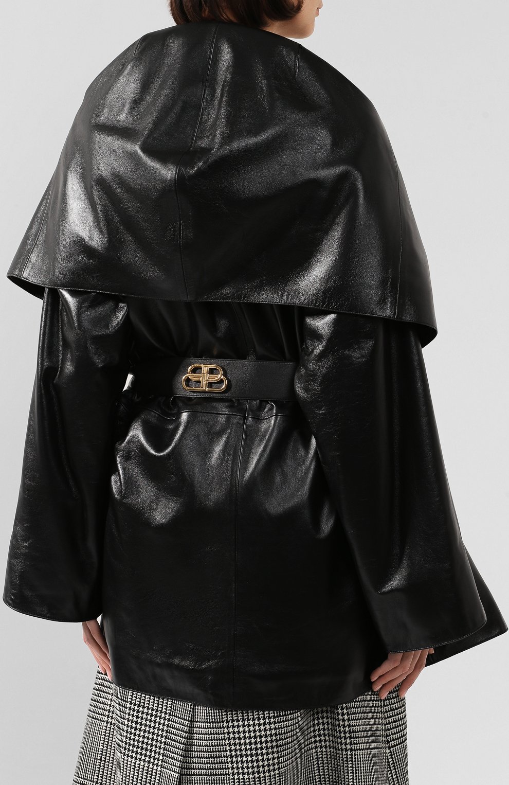 Кожаное пальто incognito BALENCIAGA, арт. 594481/TGS07, фото 4