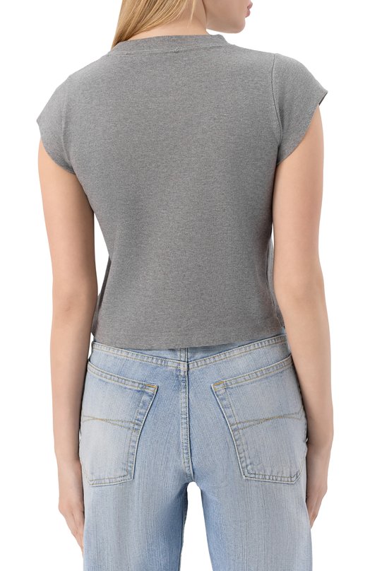 Хлопковая футболка Balenciaga 807341/TTVB8 Серый  807341/TTVB8 Фото 4