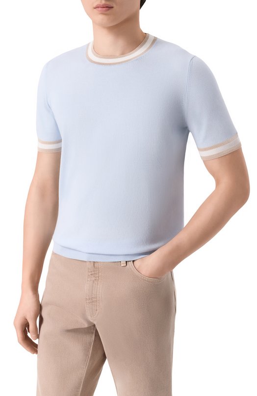 Хлопковый джемпер Gran Sasso 57135/20671 Голубой  57135/20671 Фото 3