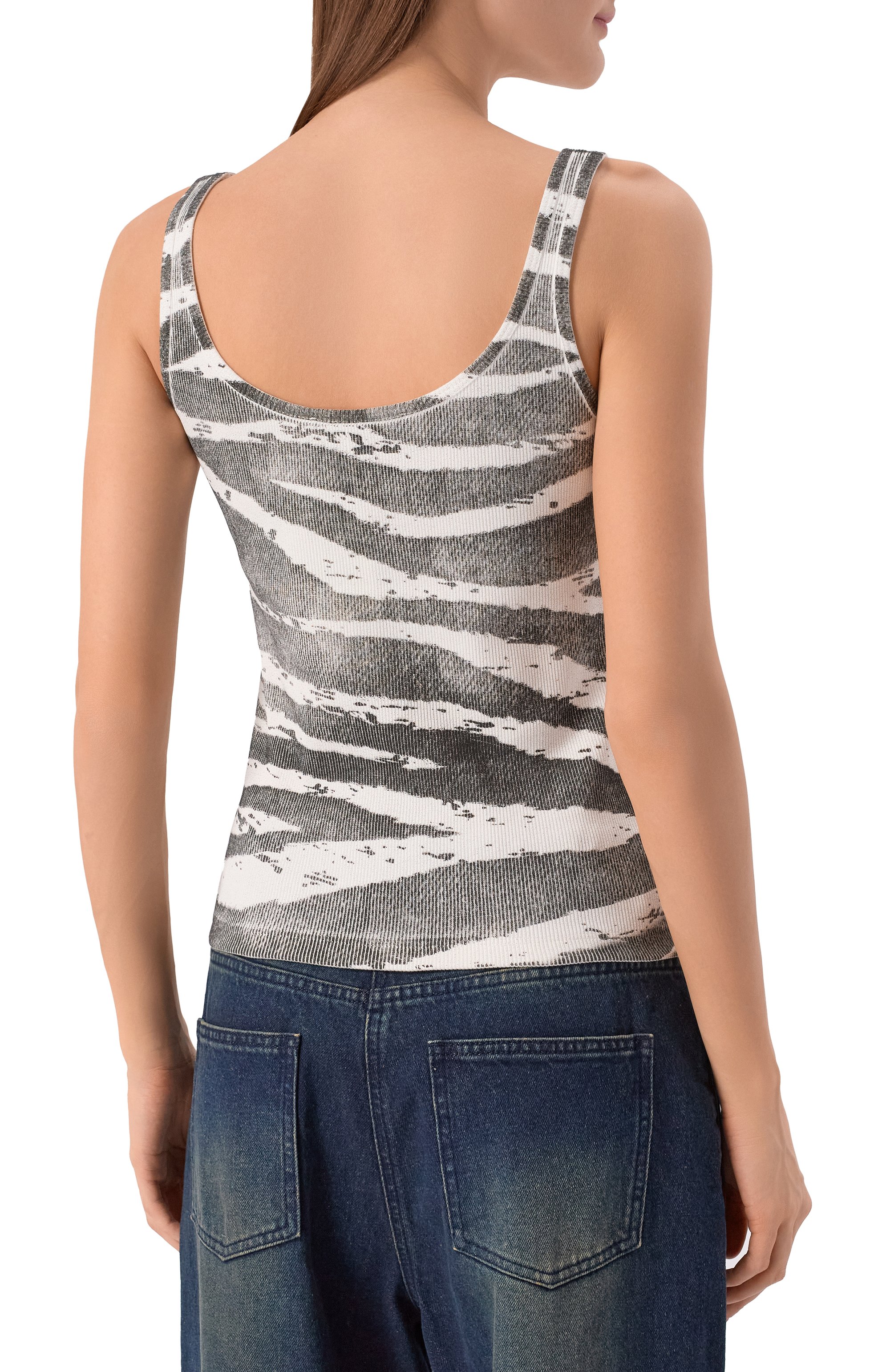 Хлопковая майка BLUMARINE черно-белого цвета по цене 42450 руб., арт. 2T123A, фото 4 Хлопковая майка BLUMARINE, арт. 2T123A, фото 4