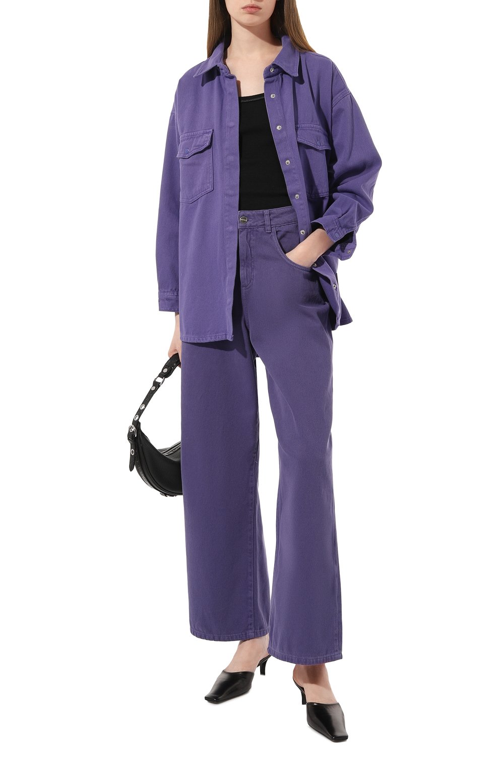 Джинсовая рубашка HINNOMINATE фиолетового цвета по цене 22650 руб., арт. HDS3/HNW890, фото 2 Джинсовая рубашка HINNOMINATE, арт. HDS3/HNW890, фото 2