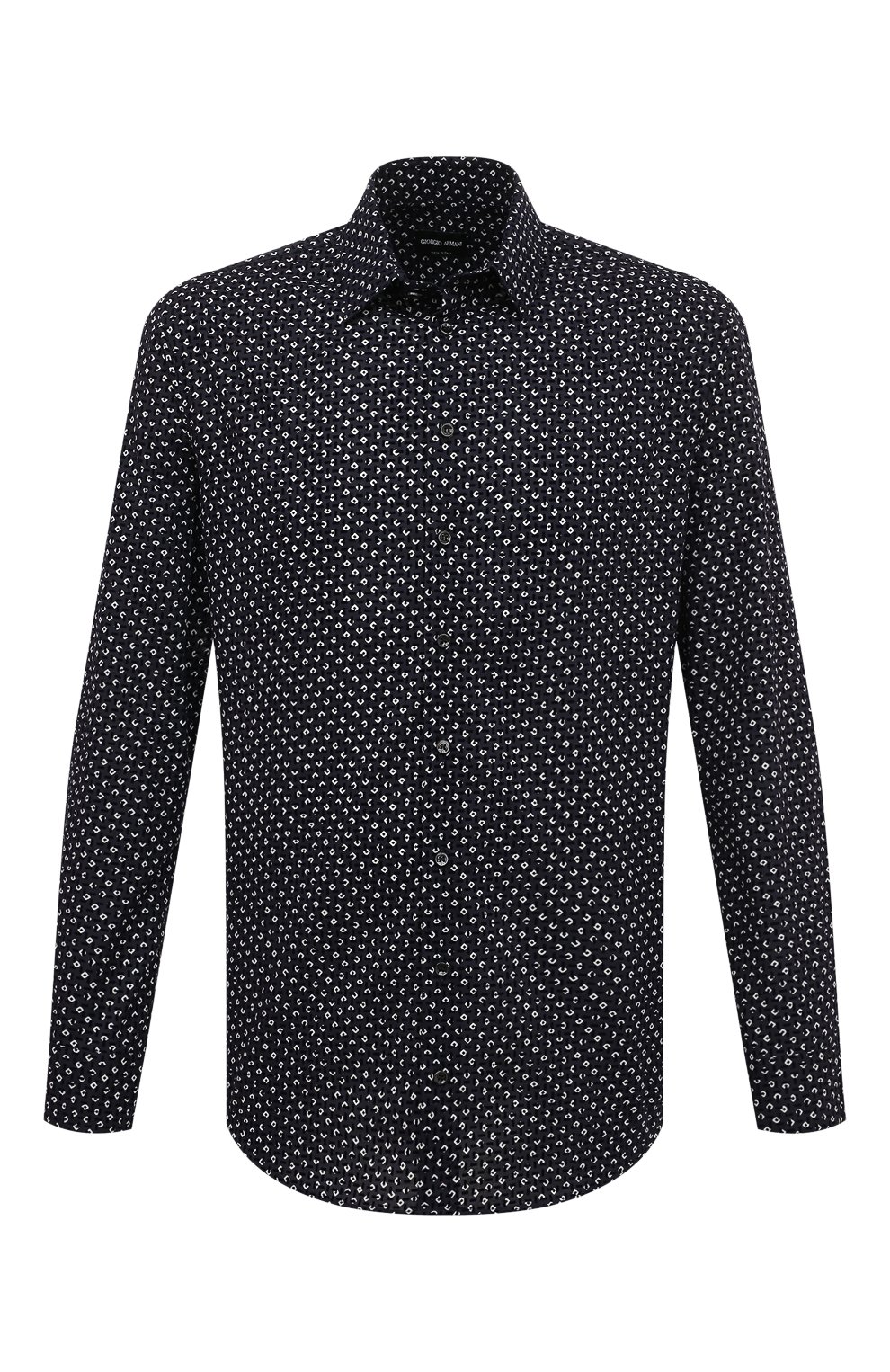 Хлопковая рубашка GIORGIO ARMANI темно-синего цвета по цене 73200 руб., арт. 8WGCCZ98/TZB35, фото 1 Хлопковая рубашка GIORGIO ARMANI, арт. 8WGCCZ98/TZB35, фото 1