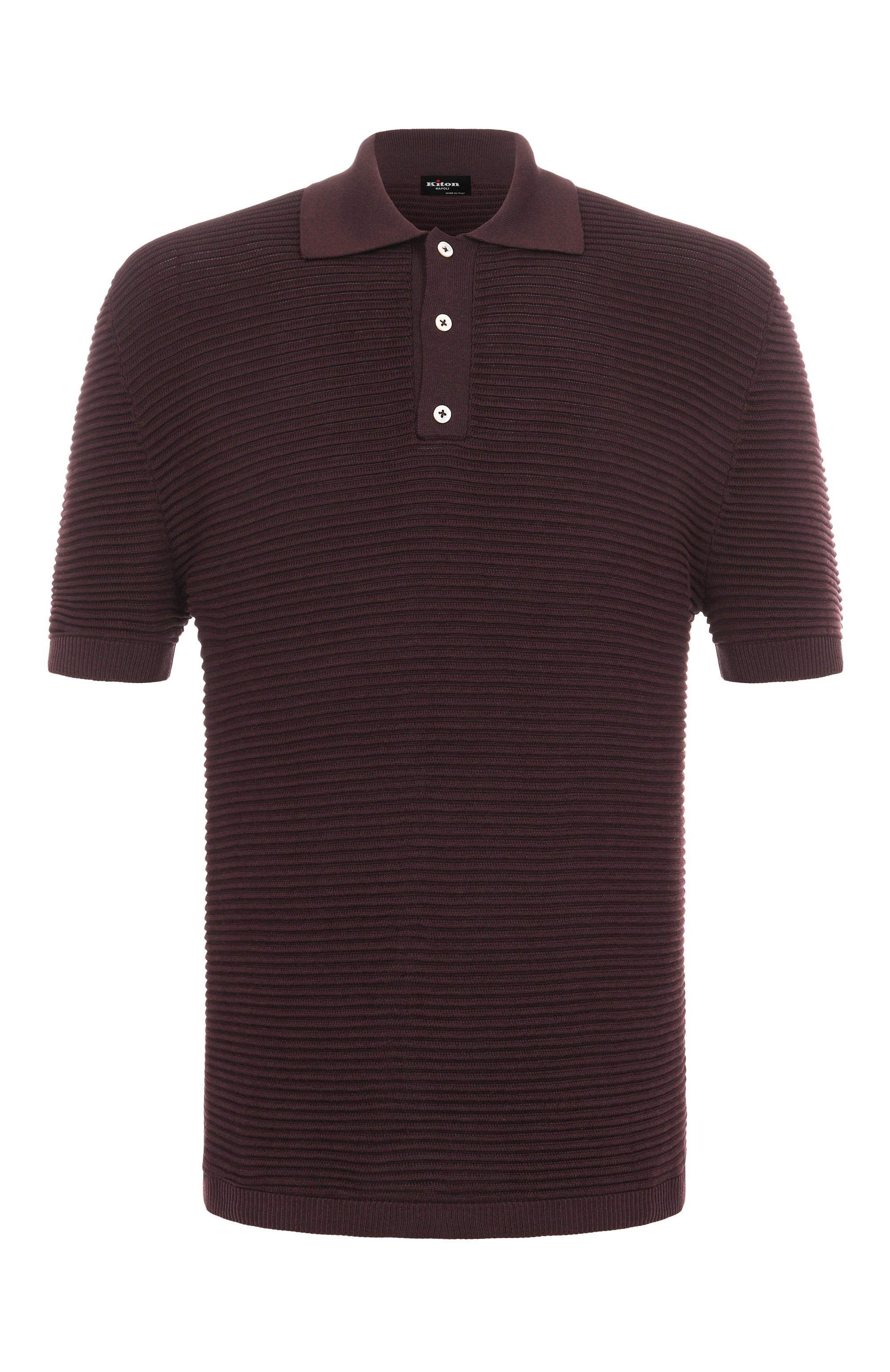 Поло из шелка и хлопка KITON бордового цвета по цене 222000 руб., арт. UMK065907, фото 1 Поло из шелка и хлопка KITON, арт. UMK065907, фото 1