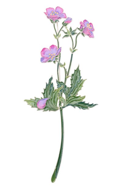 Женская брошь герань лесная РУССКИЕ САМОЦВЕТЫ, арт. 41509