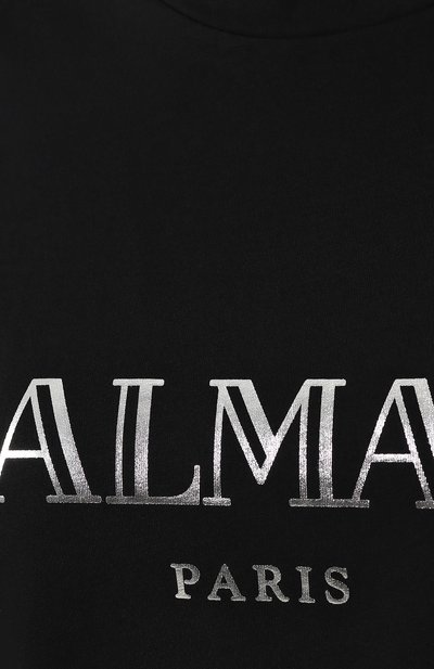 Хлопковая футболка BALMAIN черного цвета по цене 32950 руб., арт. RF21102/I015, фото 5 Хлопковая футболка BALMAIN, арт. RF21102/I015, фото 5