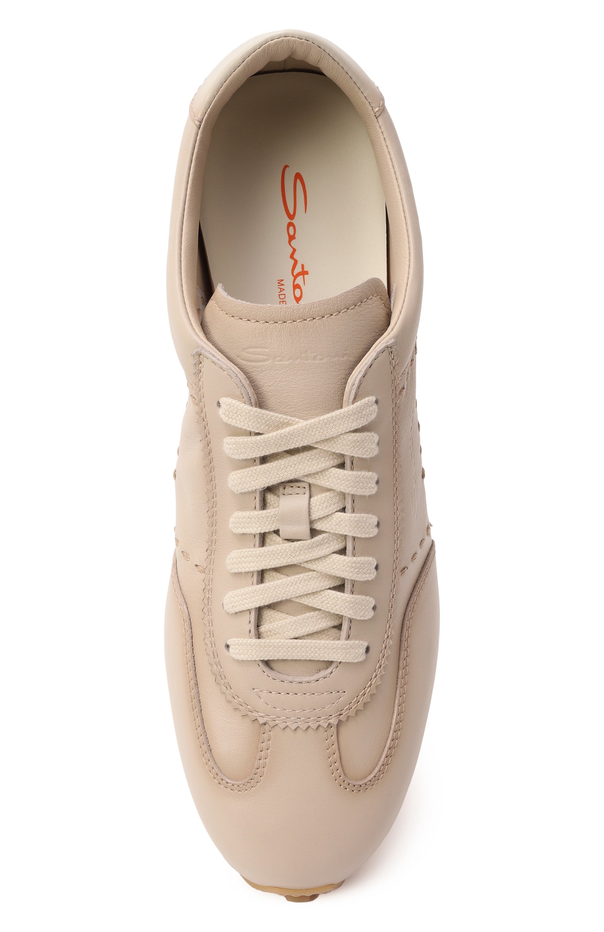 Кожаные кроссовки glove SANTONI бежевого цвета по цене 78050 руб., арт. MBGG22080BIFTSDW, фото 6 Кожаные кроссовки glove SANTONI, арт. MBGG22080BIFTSDW, фото 6