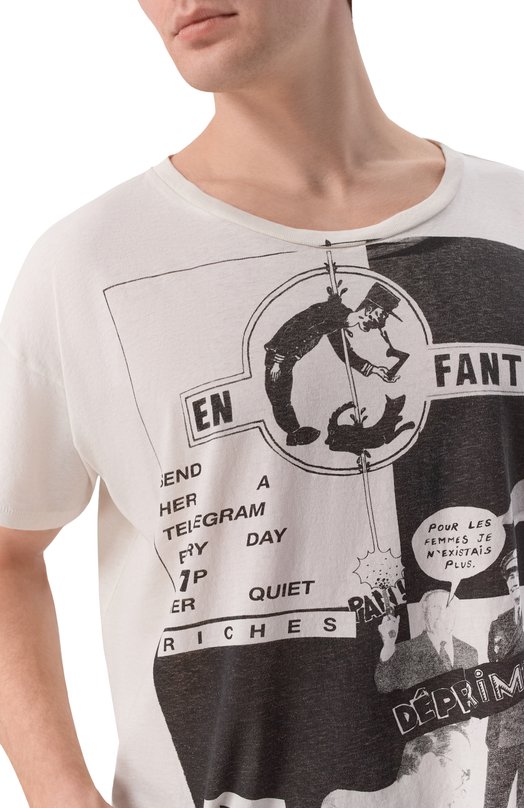 Хлопковая футболка Enfants Riches Deprimes 010-873/C0TT0N Кремовый  010-873/C0TT0N Фото 5