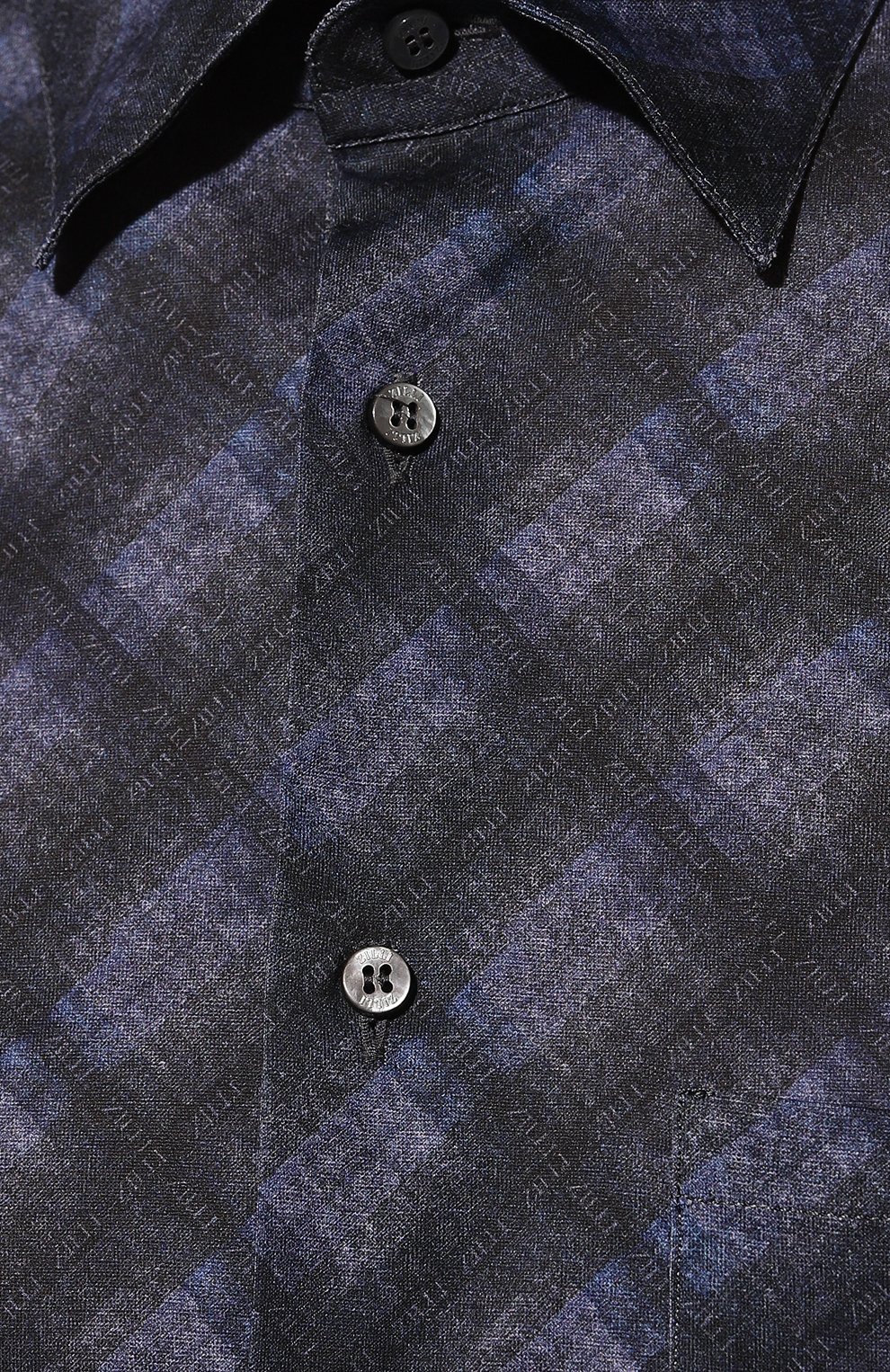 Хлопковая рубашка ZILLI темно-синего цвета по цене 97800 руб., арт. MFY-3085-7926/ZS113A, фото 5 Хлопковая рубашка ZILLI, арт. MFY-3085-7926/ZS113A, фото 5
