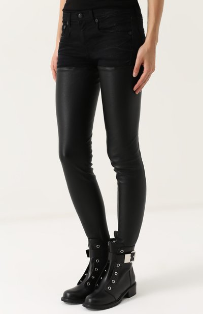 Джинсы-скинни с кожаной вставкой R13, арт. R13WM0041-73, фото 3
