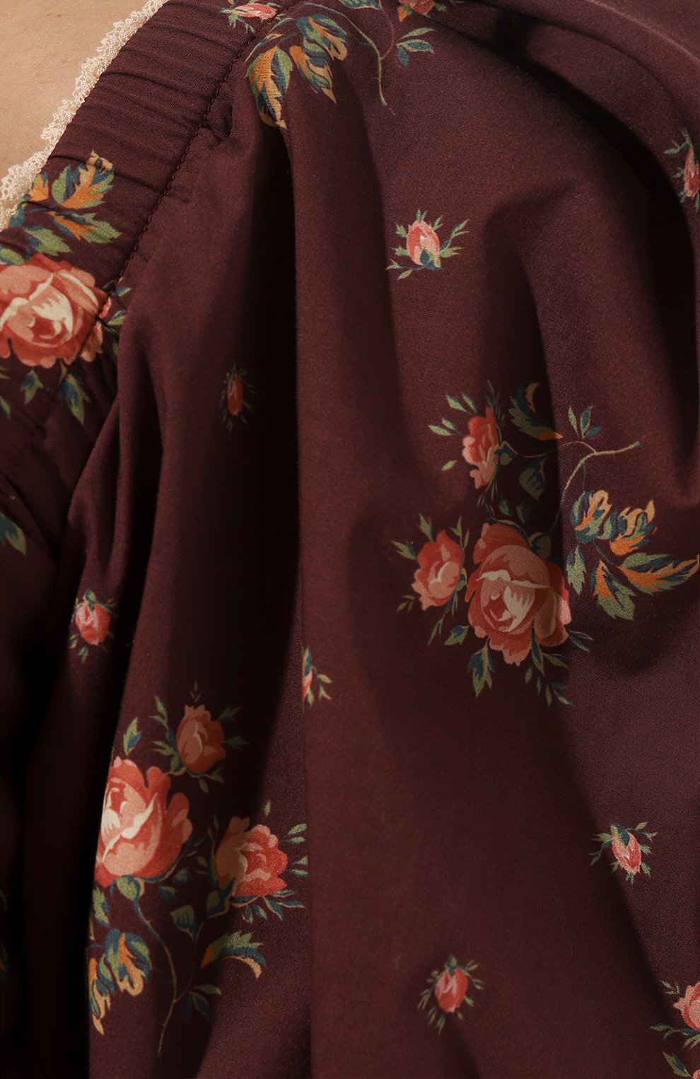 Хлопковый топ ULYANA SERGEENKO бордового цвета по цене 75000 руб., арт. CMA002SS21Resort 0122т21, фото 5 Хлопковый топ ULYANA SERGEENKO, арт. CMA002SS21Resort 0122т21, фото 5