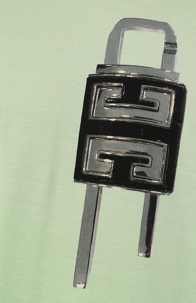 Хлопковая футболка GIVENCHY светло-зеленого цвета по цене 87550 руб., арт. BM716N/3YBC, фото 5 Хлопковая футболка GIVENCHY, арт. BM716N/3YBC, фото 5