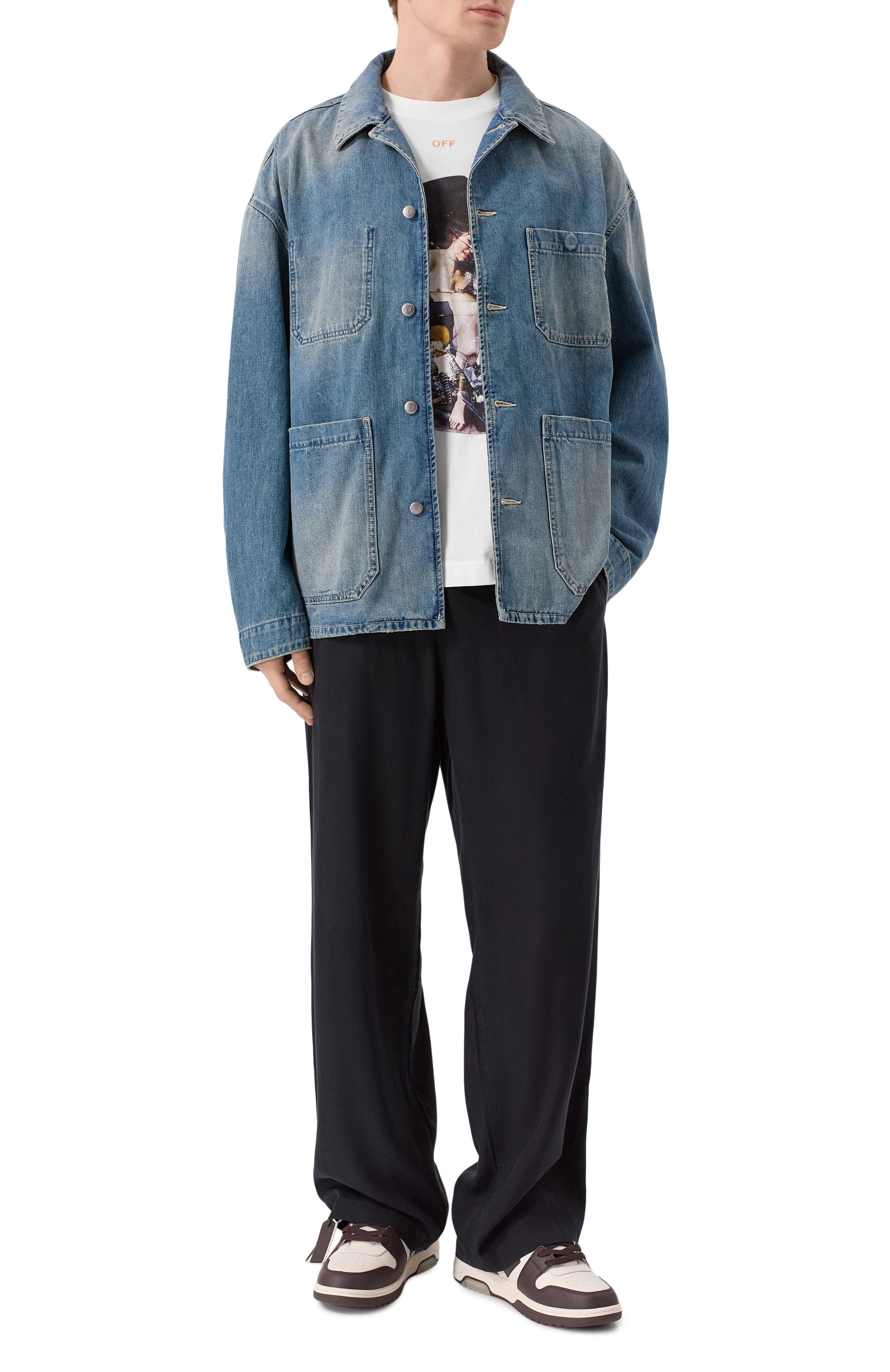 Хлопковая футболка OFF-WHITE, арт. 0MAA120F25JER00R, фото 2