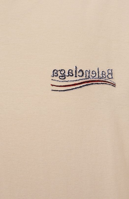 Хлопковая футболка Balenciaga 830247/TSVF3 Бежевый  830247/TSVF3 Фото 6