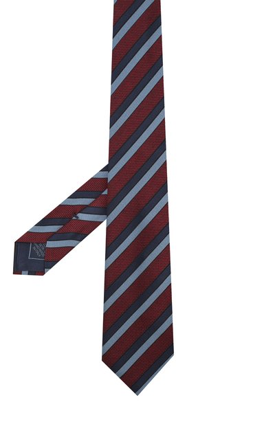 Шелковый галстук в полоску BRIONI бордового цвета по цене 26600 руб., арт. 061D00/07473, фото 2 Шелковый галстук в полоску BRIONI, арт. 061D00/07473, фото 2