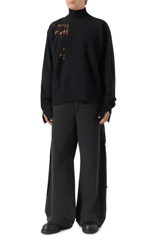 Шерстяной свитер Ann Demeulemeester B0013172/KN071 Чёрный  B0013172/KN071 Фото 3