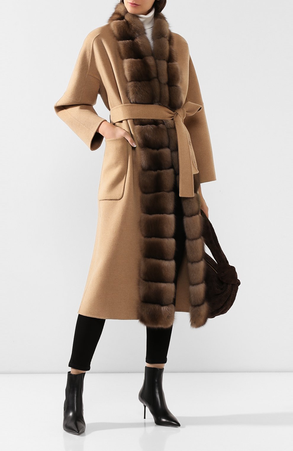 Пальто с меховой отделкой KITON, арт. D48640DX04R72, фото 2