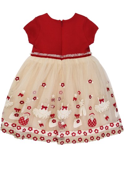 Многослойное платье с завышенной талией и вышивкой MONNALISA, арт. 310908A8, фото 2