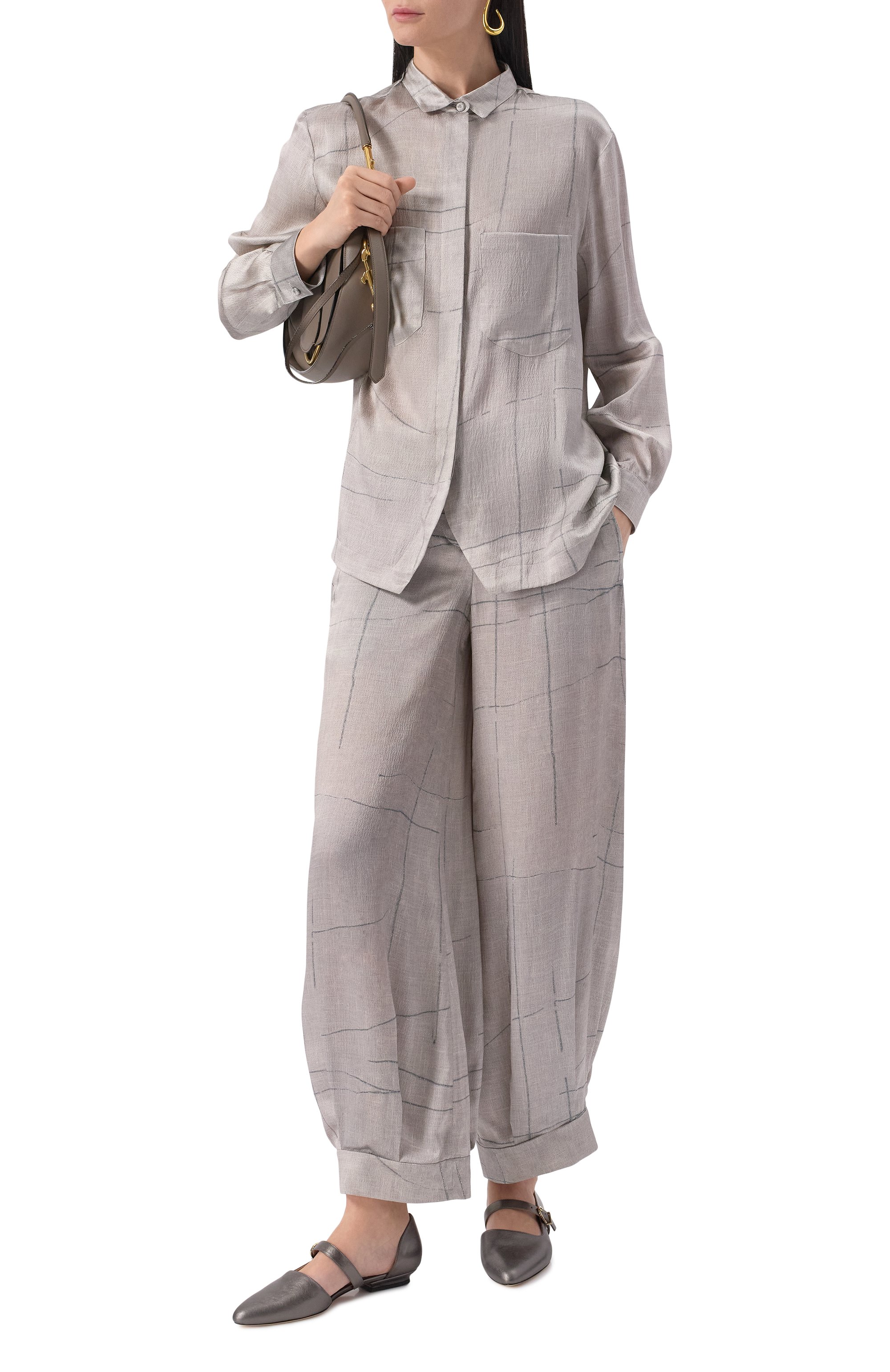 Шелковые брюки GIORGIO ARMANI, арт. GW000642/TE13743, фото 2