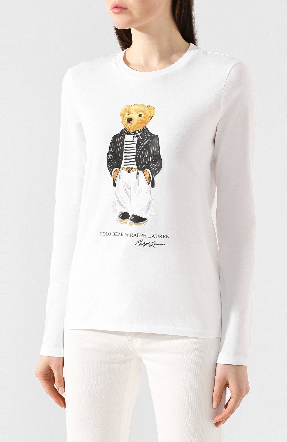 Хлопковый лонгслив POLO RALPH LAUREN белого цвета по цене 8660 руб., арт. 211795418, фото 3 Хлопковый лонгслив POLO RALPH LAUREN, арт. 211795418, фото 3