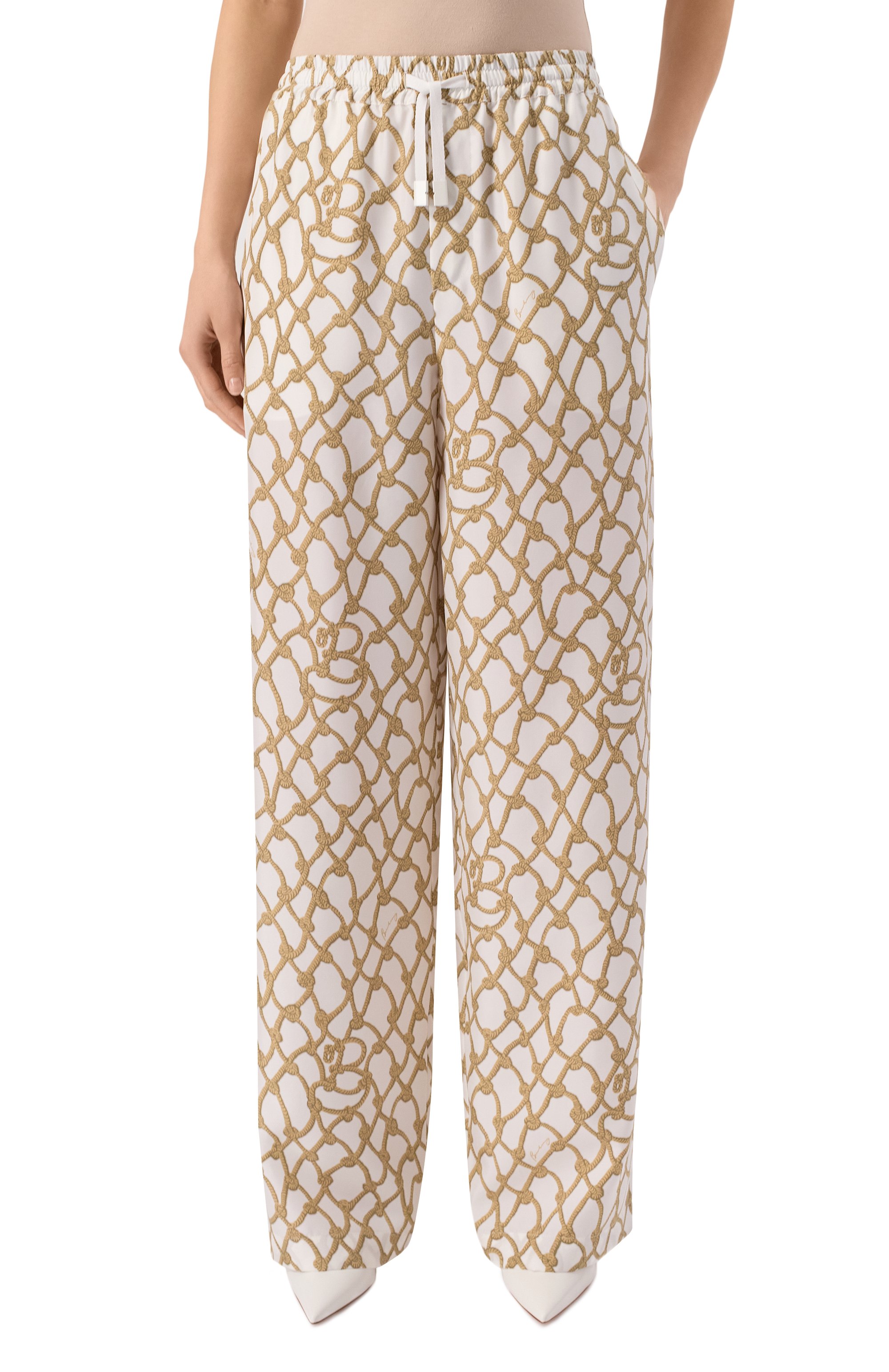 Шелковые брюки BURBERRY бежевого цвета по цене 190500 руб., арт. 8107048, фото 3 Шелковые брюки BURBERRY, арт. 8107048, фото 3