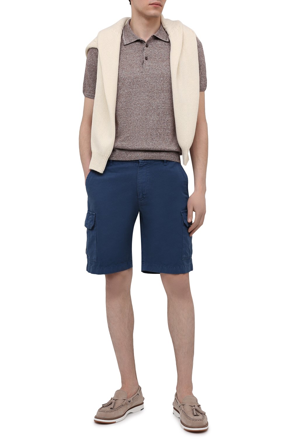 Поло изо льна и хлопка FIORONI коричневого цвета по цене 43950 руб., арт. MK20701C1, фото 2 Поло изо льна и хлопка FIORONI, арт. MK20701C1, фото 2