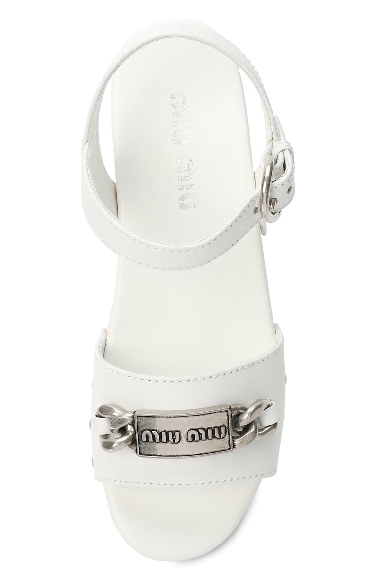 Кожаные сандалии MIU MIU, арт. 5Z714D-UZE-F0009, фото 4