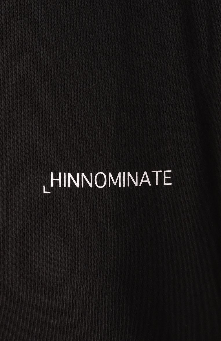 Мужская хлопковый лонгслив HINNOMINATE черного цвета, арт. HMABM01307 | Фото 6 (Длина (для топов): Стандартные; Рукава: Длинные; Материал внешний: Хлопок; Принт: С принтом; Стили: Кэжуэл; Мужское Кросс-КТ: Футболка-одежда; Кросс-КТ: Джерси)