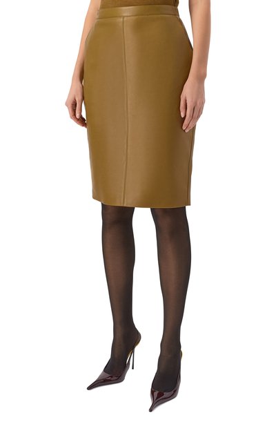 Кожаная юбка SAINT LAURENT, арт. 846801/Y50A2, фото 3