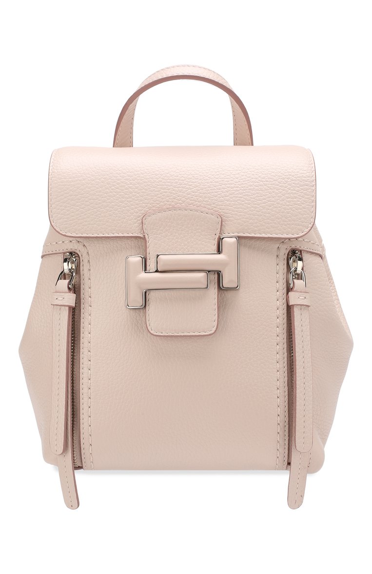 Женский рюкзак double t TOD’S светло-розового цвета, арт. XBWD0TG0100JM7 | Фото 1 (Материал: Натуральная кожа; Размер: medium; Статус проверки: Проверена категория; Ремень/цепочка: На ремешке; Стили: Кэжуэл)
