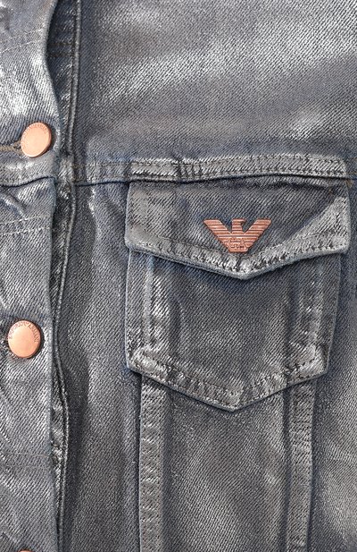Джинсовая куртка EMPORIO ARMANI серебряного цвета по цене 59350 руб., арт. 3H2B86/2D5UZ, фото 5 Джинсовая куртка EMPORIO ARMANI, арт. 3H2B86/2D5UZ, фото 5