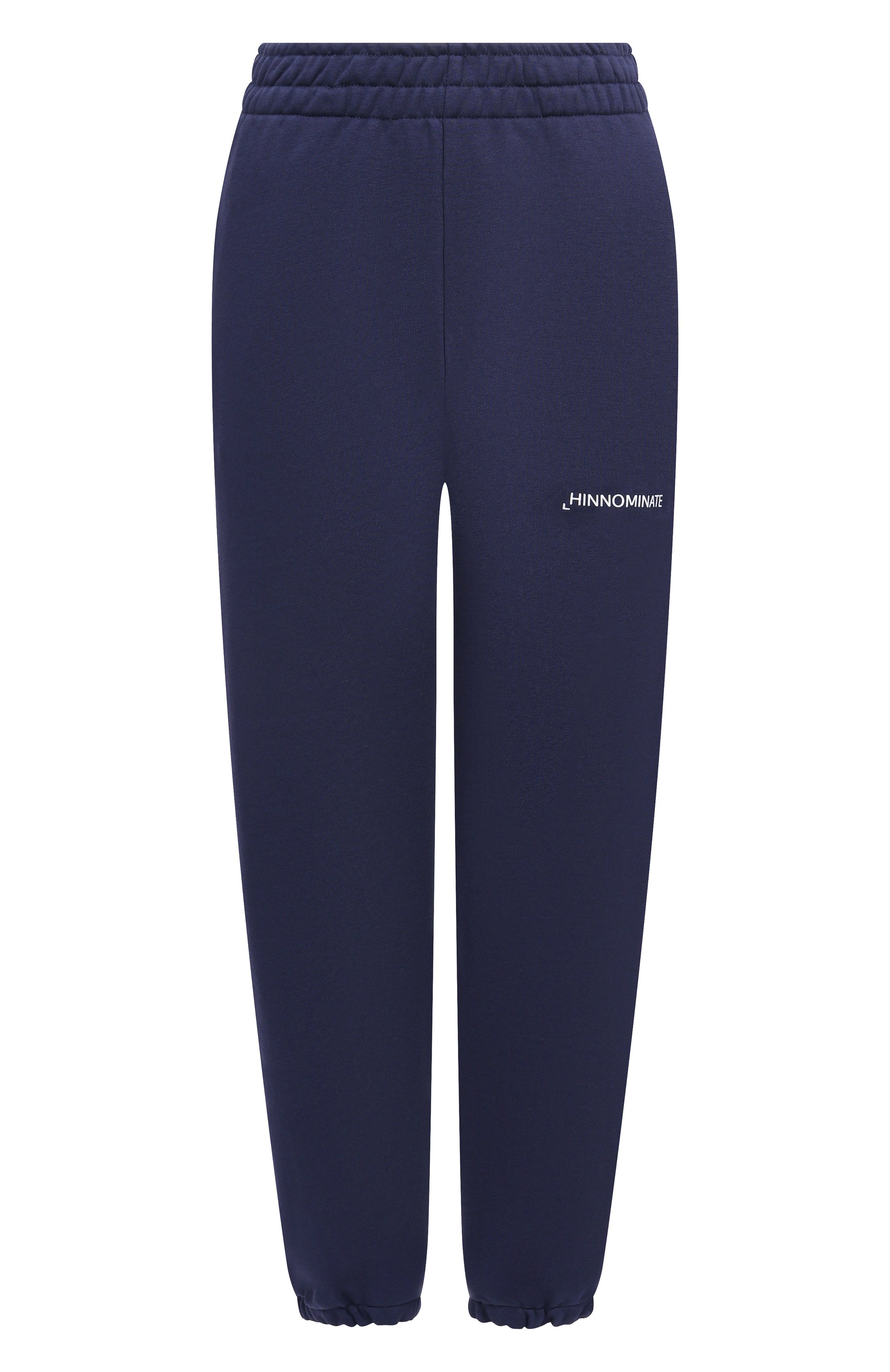 Хлопковые джоггеры HINNOMINATE синего цвета по цене 9950 руб., арт. HMABW02374, фото 1 Хлопковые джоггеры HINNOMINATE, арт. HMABW02374, фото 1