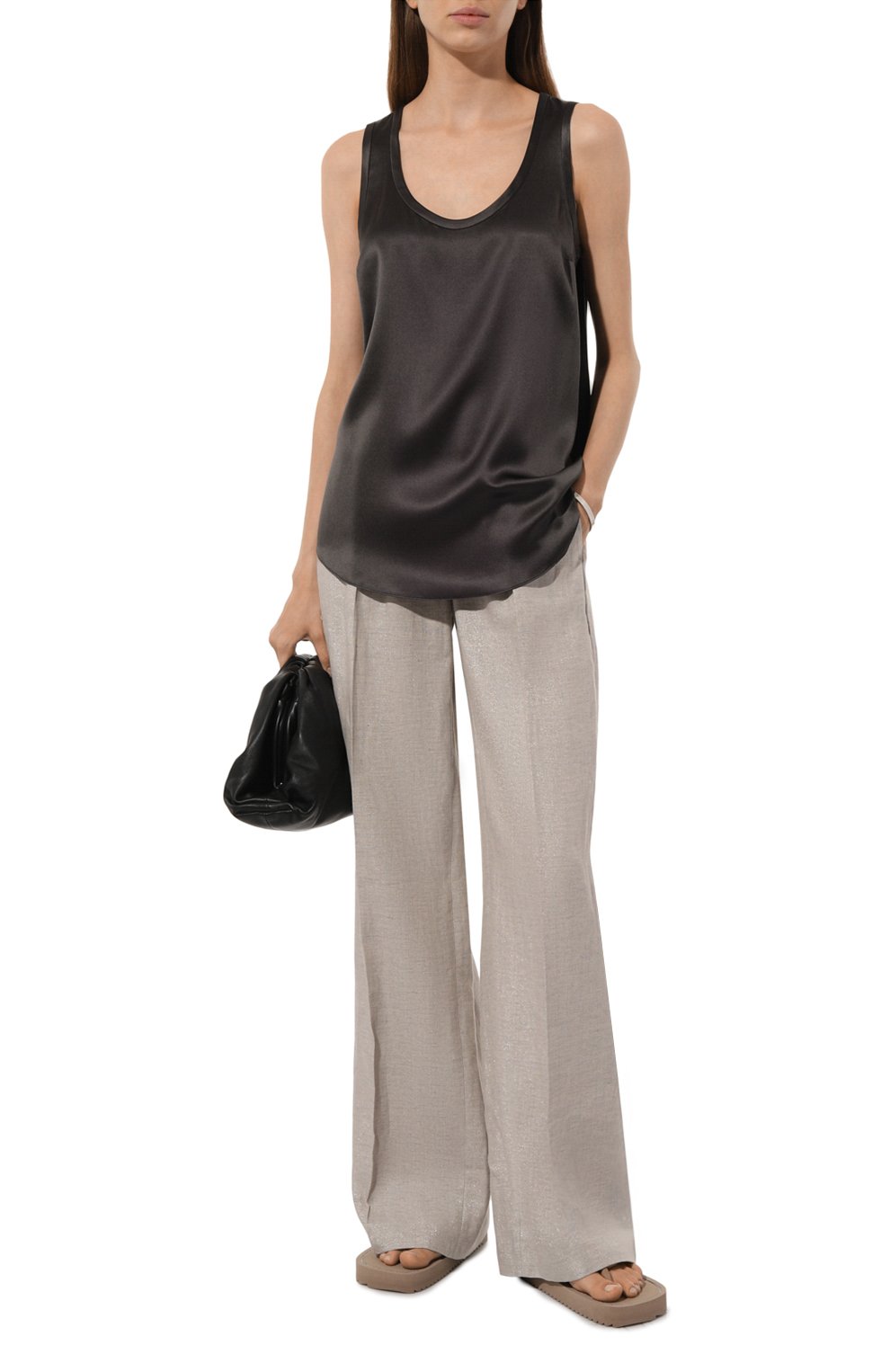 Атласный топ BRUNELLO CUCINELLI, арт. MPC59E0600, фото 2