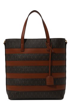 Женский сумка-тоут le monogramme SAINT LAURENT коричневого цвета, арт. 600307/2UY3W | Фото 1 (Размер: medium; Материал сплава: Проставлено; Ремень/цепочка: На ремешке; Драгоценные камни: Проставлено; Материал: Экокожа)