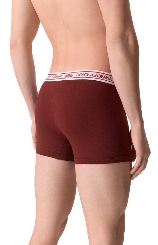 Хлопковые боксеры Dolce & Gabbana M4F47J/0N0DA Бордовый  M4F47J/0N0DA Фото 3