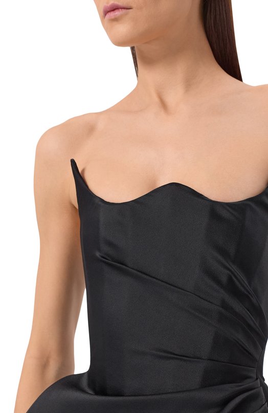 Атласное платье Giuseppe di Morabito 06PSDR726 16314 Чёрный  06PSDR726 16314 Фото 4