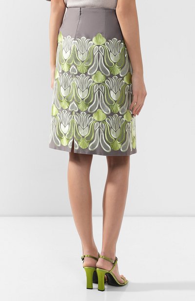 Хлопковая юбка DRIES VAN NOTEN серого цвета по цене 64800 руб., арт. 192-10802-8063, фото 4 Хлопковая юбка DRIES VAN NOTEN, арт. 192-10802-8063, фото 4