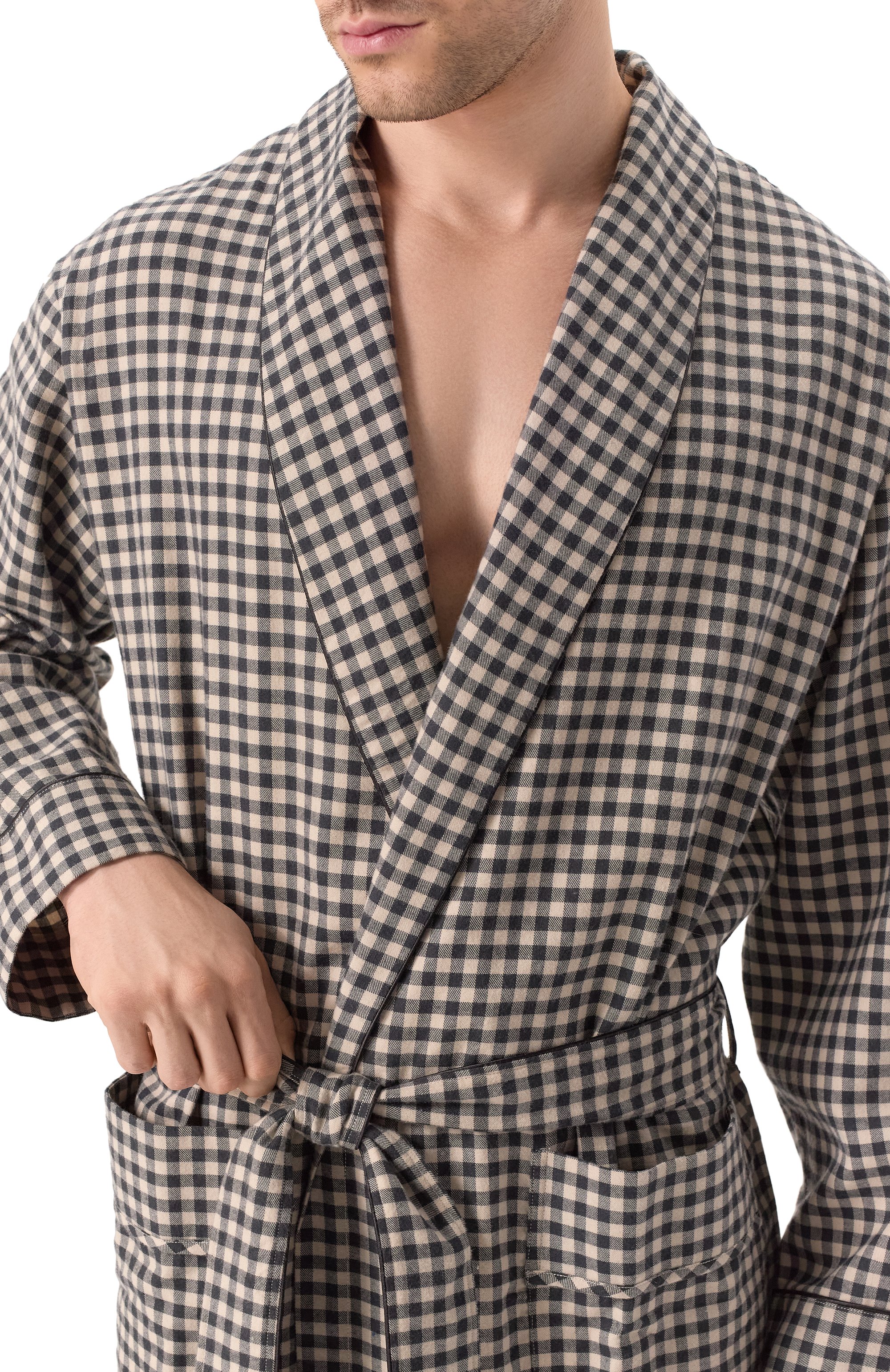 Халат из хлопка и шерсти ZIMMERLI, арт. 4600-75143, фото 5