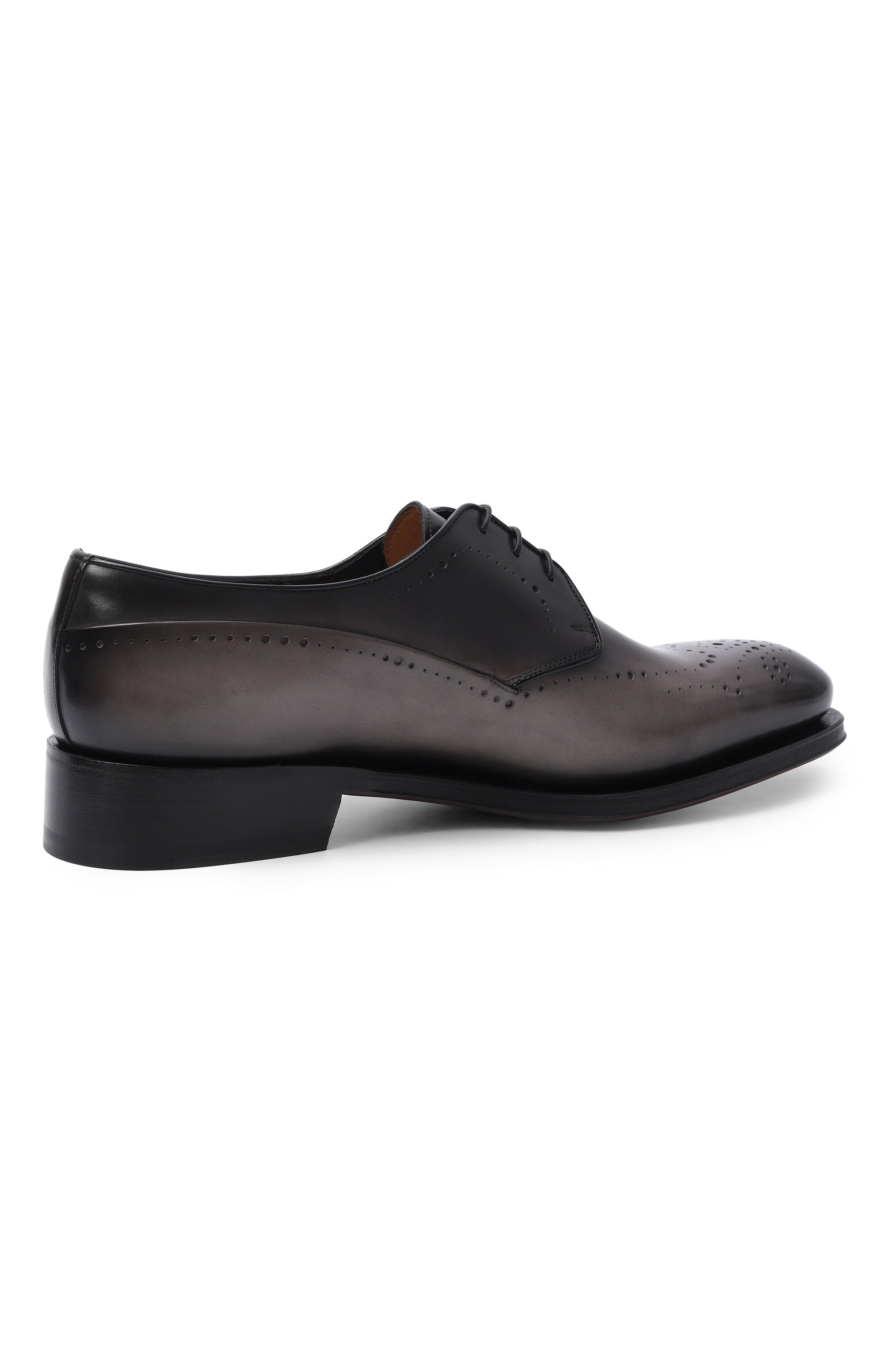 Кожаные дерби carter SANTONI темно-серого цвета по цене 166500 руб., арт. MCCG19226MC8HWVE, фото 4 Кожаные дерби carter SANTONI, арт. MCCG19226MC8HWVE, фото 4