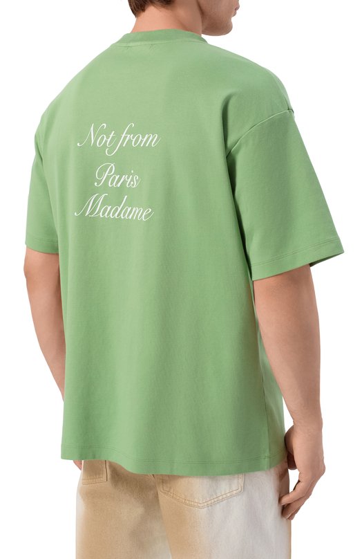 Хлопковая футболка Drole De Monsieur K-TS209-C0002-LGN Зелёный  K-TS209-C0002-LGN Фото 4