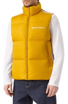 Мужской пуховый жилет 8 moncler palm angels MONCLER GENIUS желтого цвета, арт. 1A00015/M2563 | Фото 3 (Материал подклада: Синтетический материал; Материал утеплителя: Пух и перо; Длина (верхняя одежда): Короткие; Материал внешний: Синтетический материал; Мужское Кросс-КТ: жилеты-объемные; Стили: Кэжуэл)