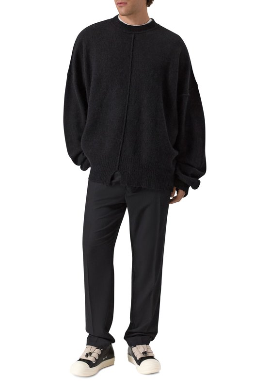 Кожаные кеды Jumbolace Rick Owens RU02E1893/LC0W2 Чёрный  RU02E1893/LC0W2 Фото 2