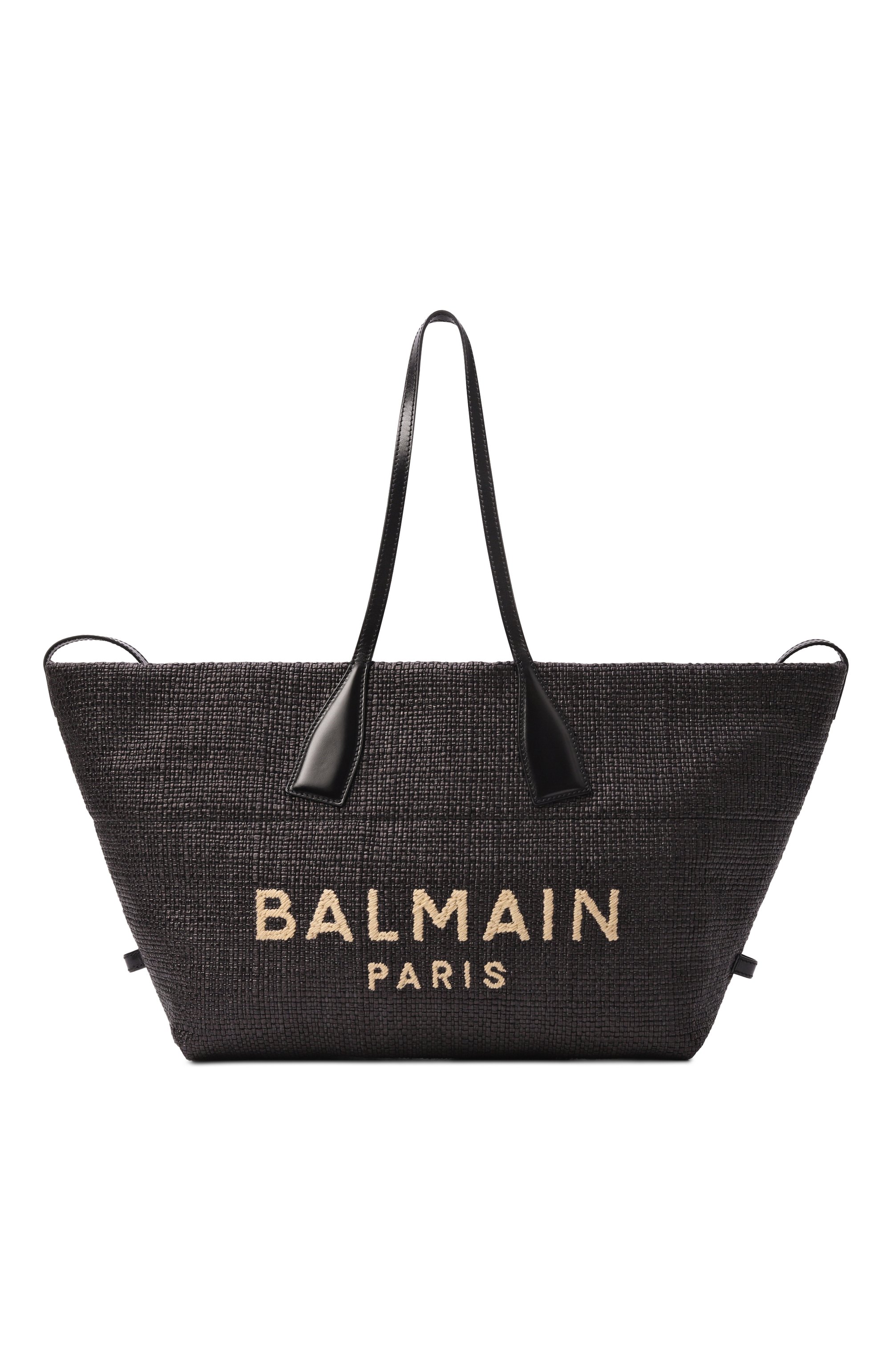 Сумка-тоут track BALMAIN черного цвета по цене 109000 руб., арт. GN1FI015/TRAA, фото 1 Сумка-тоут track BALMAIN, арт. GN1FI015/TRAA, фото 1