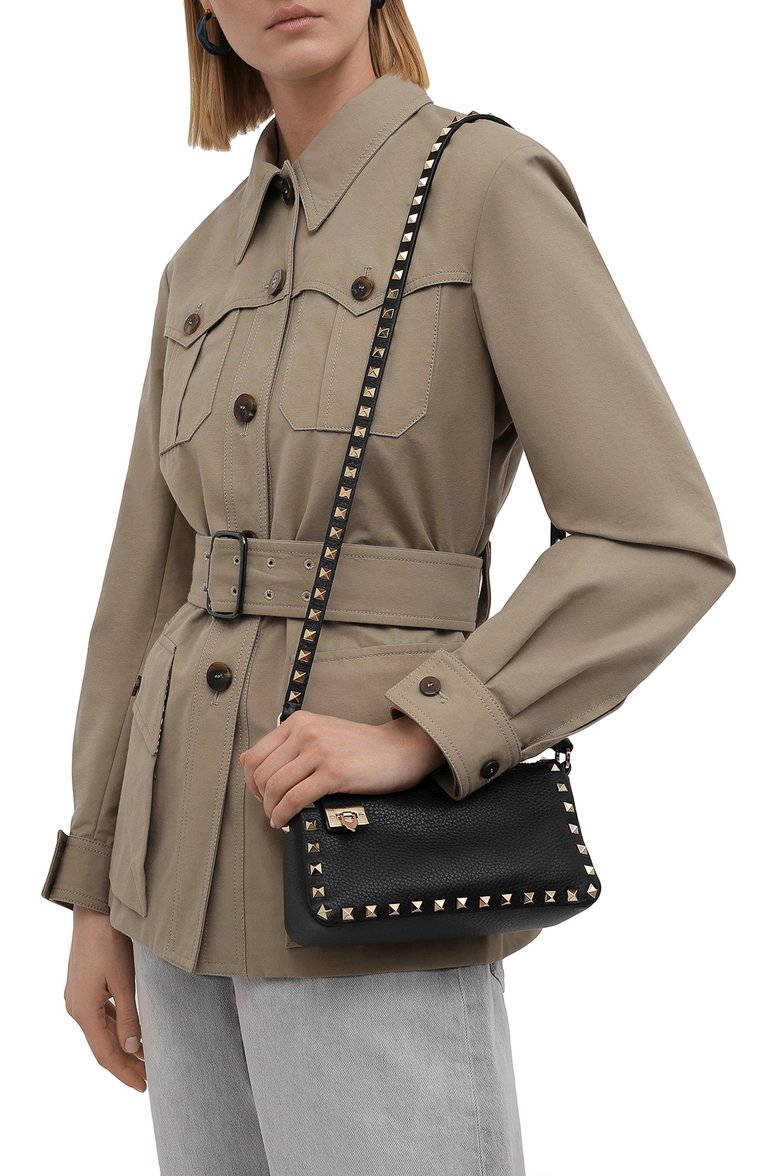 Женская сумка rockstud VALENTINO черного цвета, арт. WW2B0J47/VSF | Фото 5 (Материал: Натуральная кожа; Сумки-технические: Сумки top-handle, Сумки через плечо; Ремень/цепочка: На ремешке; Размер: small; Региональные ограничения белый список (Axapta Mercury): RU)