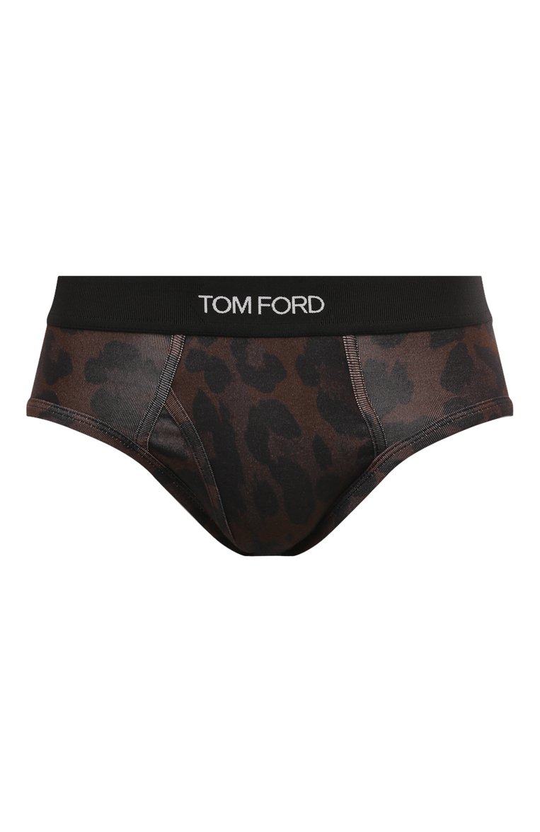 Мужские хлопковые брифы TOM FORD темно-коричневого цвета, арт. T4LC1/111 | Фото 1 (Материал внешний: Хлопок; Нос: Не проставлено; Кросс-КТ: бельё; Мужское Кросс-КТ: Трусы; Трусы М: Брифы)