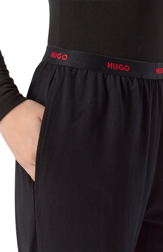 Хлопковые брюки HUGO 50555624 Чёрный  50555624 Фото 5
