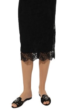 Женские текстильные шлепанцы rainbow bianca DOLCE & GABBANA черного цвета, арт. CQ0023/AG667 | Фото 3 (Драгоценные камни: Проставлено; Материал сплава: Проставлено; Материал внешний: Текстиль; Каблук высота: Низкий; Подошва: Плоская; Материал внутренний: Текстиль)