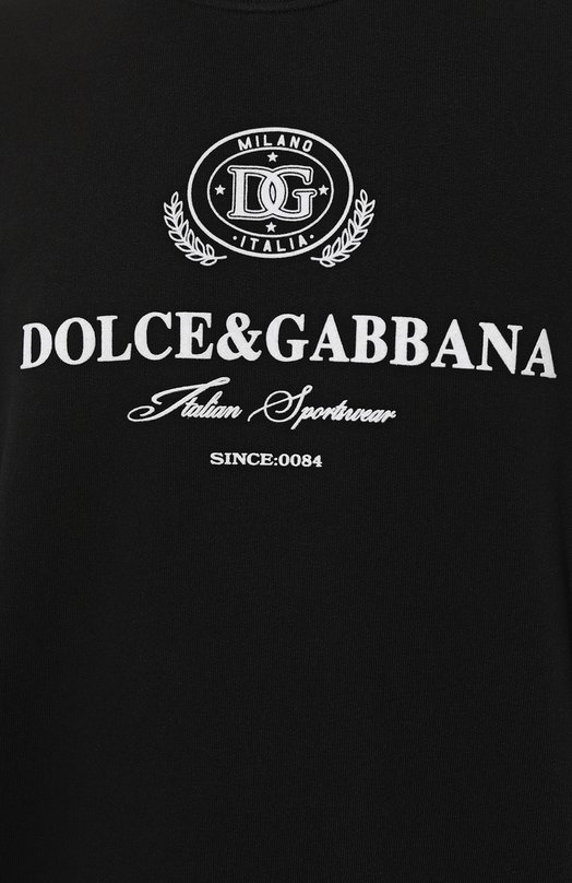 Хлопковый свитшот Dolce & Gabbana G9AHST/G7NYD Чёрный  G9AHST/G7NYD Фото 5