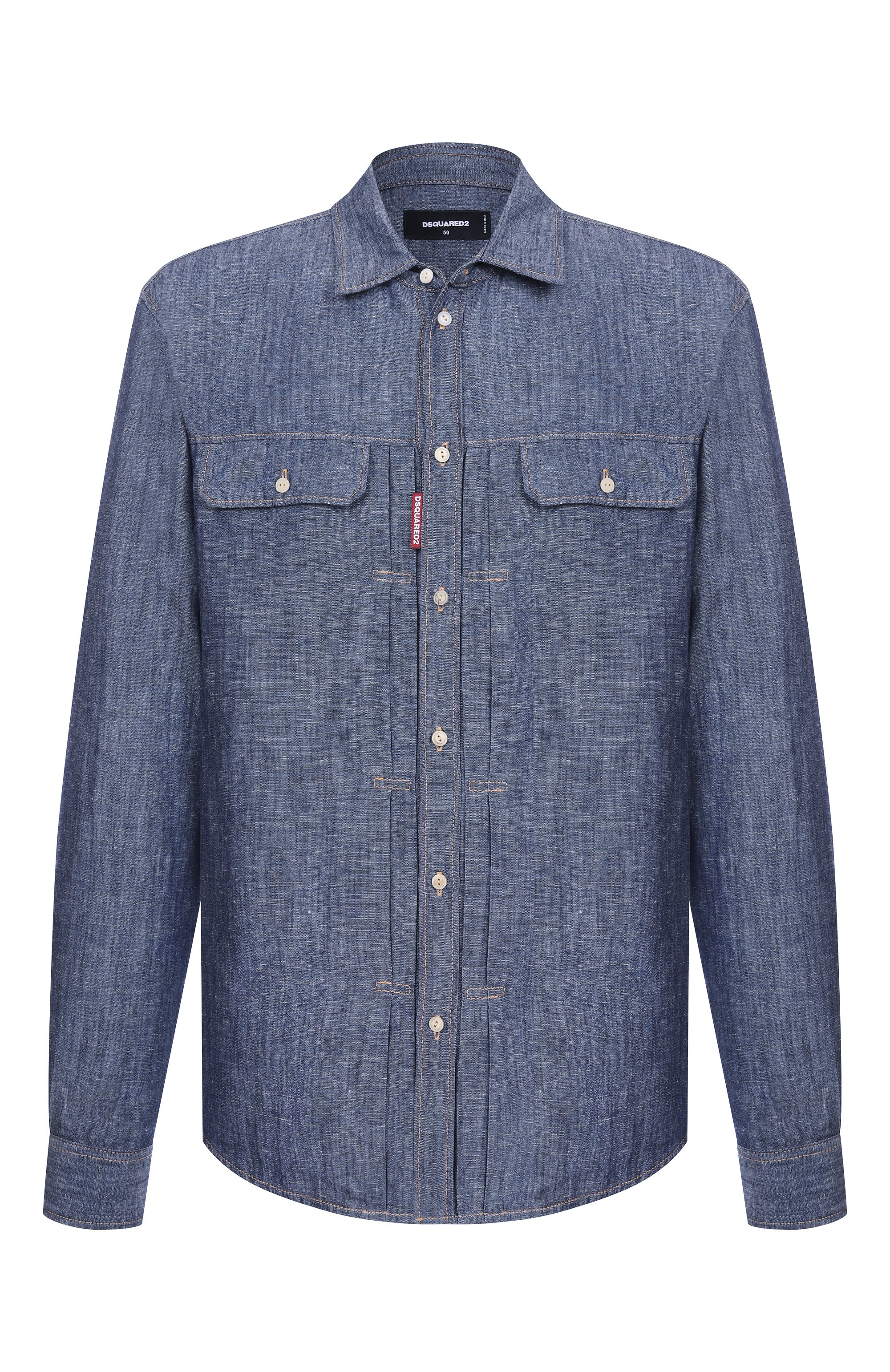 Рубашка из хлопка и льна DSQUARED2, арт. S74DM0896/D30012, фото 1