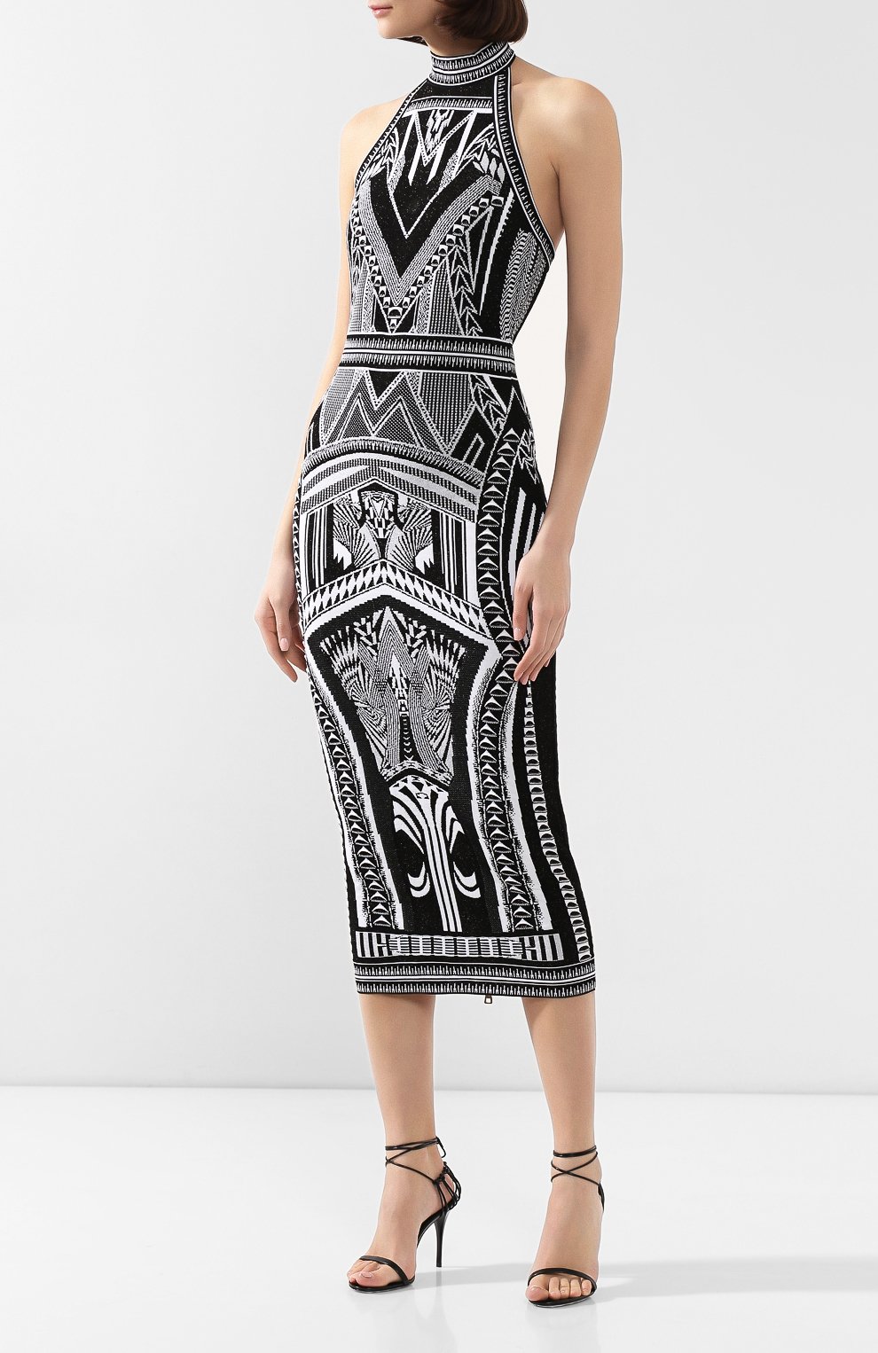 Платье BALMAIN черно-белого цвета по цене 214500 руб., арт. TF16520/K011, фото 3 Платье BALMAIN, арт. TF16520/K011, фото 3