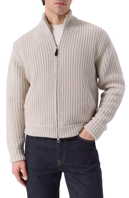 Шерстяной кардиган Jacob Cohen 25I P/JUR_SJ005 000 X0018 FL Кремовый  25I P/JUR_SJ005 000 X0018 FL Фото 3